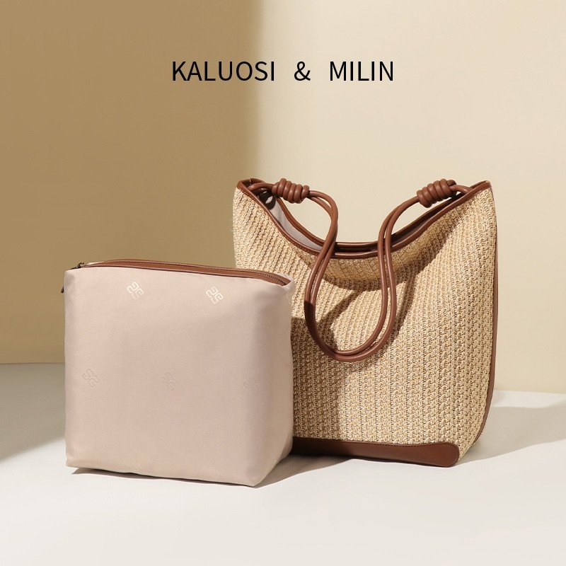 2026工厂直销欧美复古气质感拉菲草编织腋下包简约大气大容量,箱包皮具/热销女包/男包,腋下包,淘宝优惠券,粉丝福利购,淘宝优惠卷