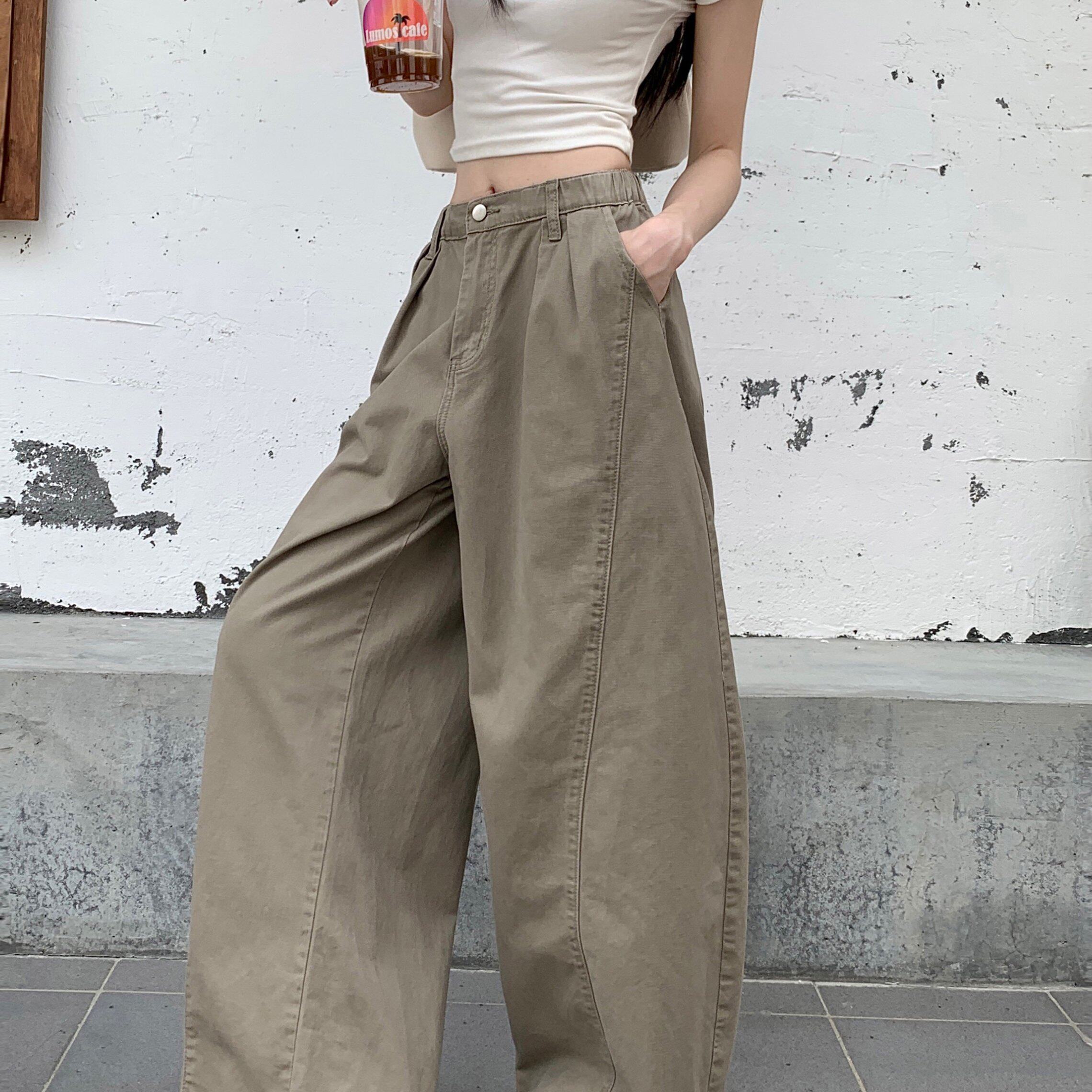 嘻哈美式潮牌弯刀牛仔裤女夏季高街vibe宽松阔腿休闲裤子