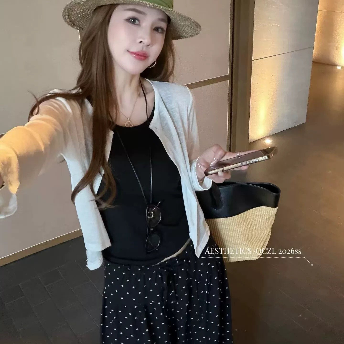 2026夏季新品韩版宽松显瘦披肩开衫+背心+阔腿裤三件套套装女潮