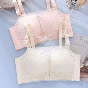 双层网纱防走光抹胸式 无钢圈小胸聚拢文胸 836黛 0.5厘米薄杯