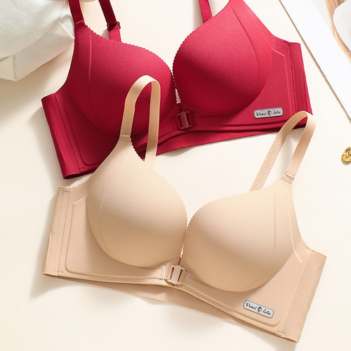 【1厘米中薄杯】穿出圆圆胸！性感前扣无钢圈无痕聚拢小胸文胸646