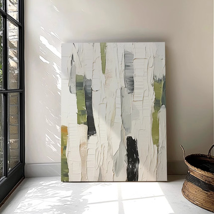 MHD手绘油画客厅挂画餐厅简约肌理玄关竖版 沙发画设计现代装饰画