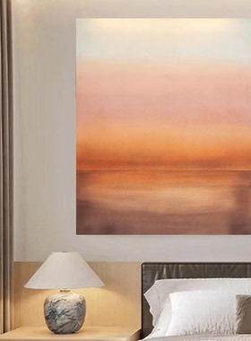 MHD沙发画手绘简约橙色抽象画高级肌理客厅玄关画餐厅玄关艺术画