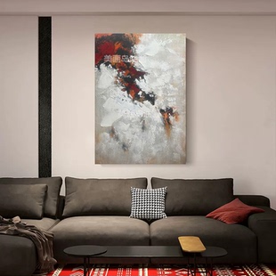 饰画 办公室挂画酒店红色油画立体玄关装 MHD手绘油画 鸿运腾达