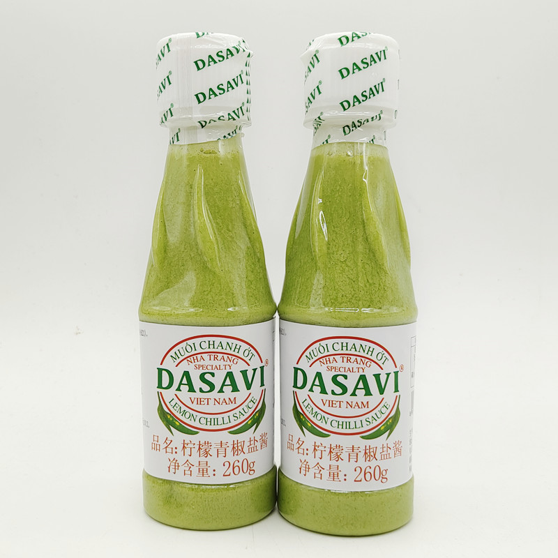 越南原装进口DASAVI柠檬青椒盐酱260克/瓶辣椒酱好吃调味酱包邮