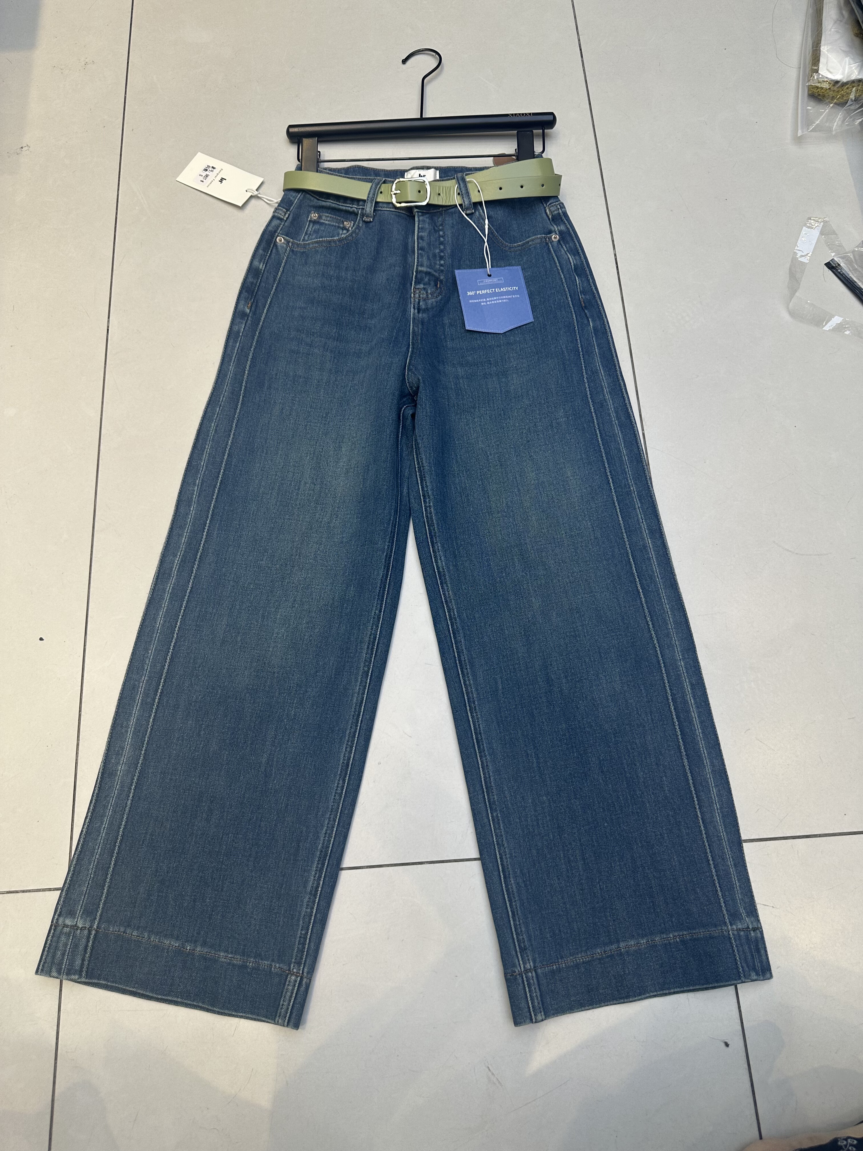 BR9827-8正品弹力休闲法棍牛仔裤女2025秋季新宽松显瘦九分直筒裤