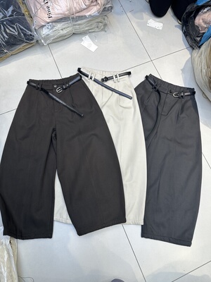 YIAN逸凡2592正品面料九分气球裤女2025冬加绒百搭洋气舒适送腰带