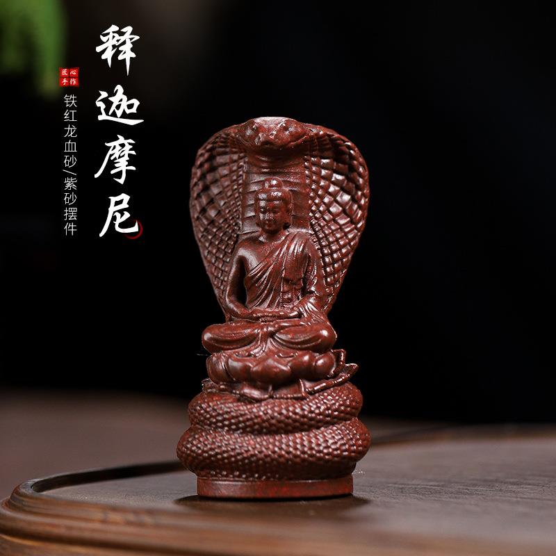宜兴紫砂茶宠手工制释迦摩尼家居摆件佛像人物雕塑手把件
