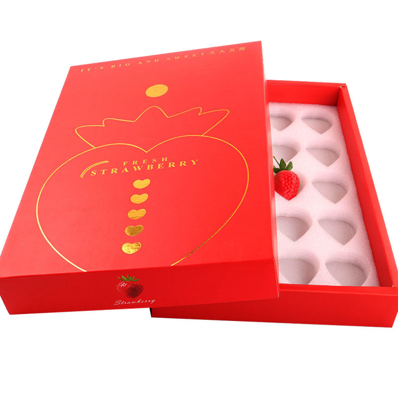 草莓礼盒包装盒纸盒抖音款草莓盒子带珍珠棉创意水果礼品盒批发