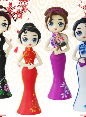 软陶制品美女摆件纯手工