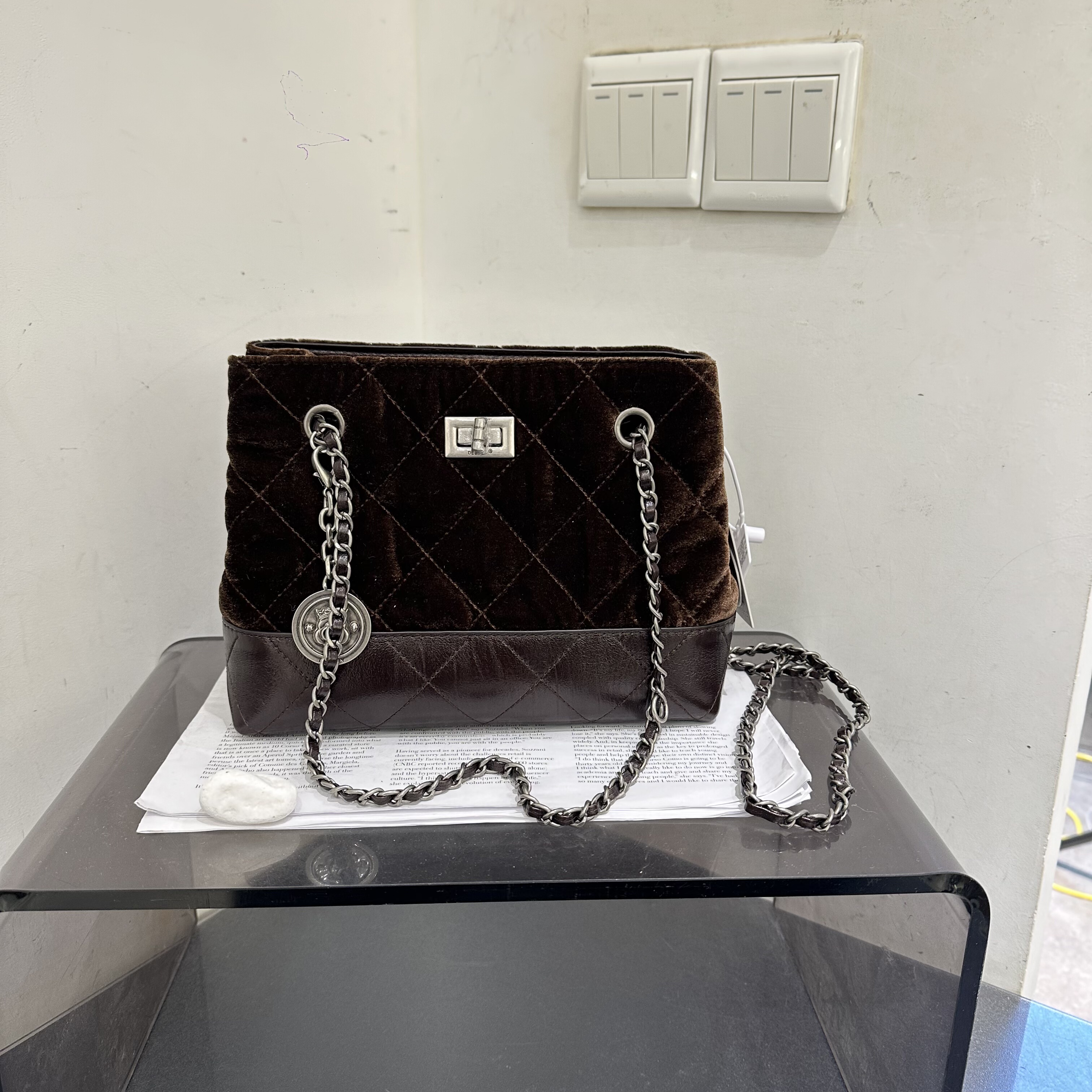 小d家新款复古链条包锁扣分层休闲时尚简约百搭通勤包女洋气女包