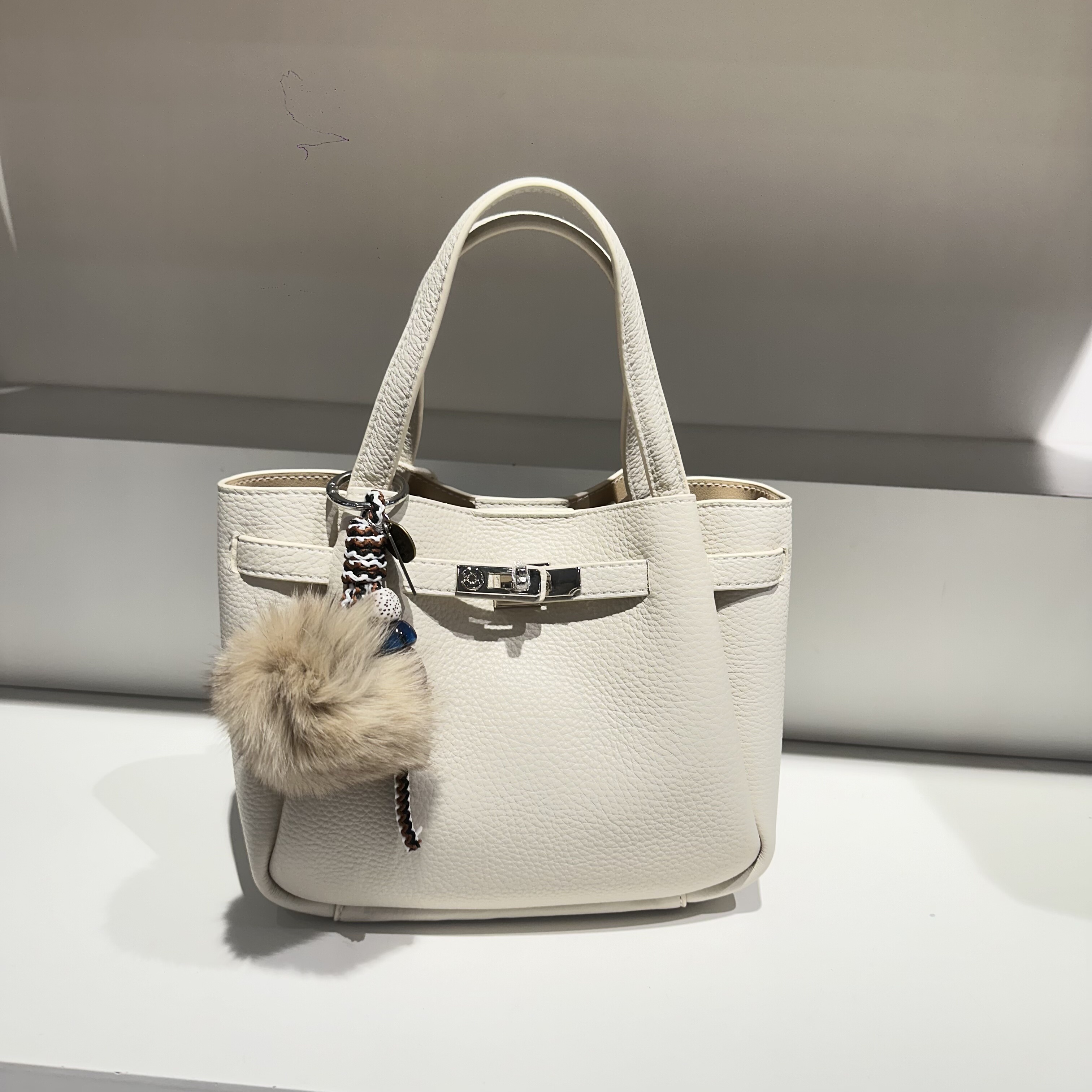 美缇新款荔枝纹手提菜篮子子母包复古休闲慵懒风实用时尚简约斜挎