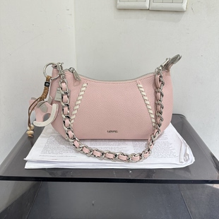 劳拉时黛新款时尚粗链条单肩腋下月牙包轻便小众潮时尚休闲斜挎女