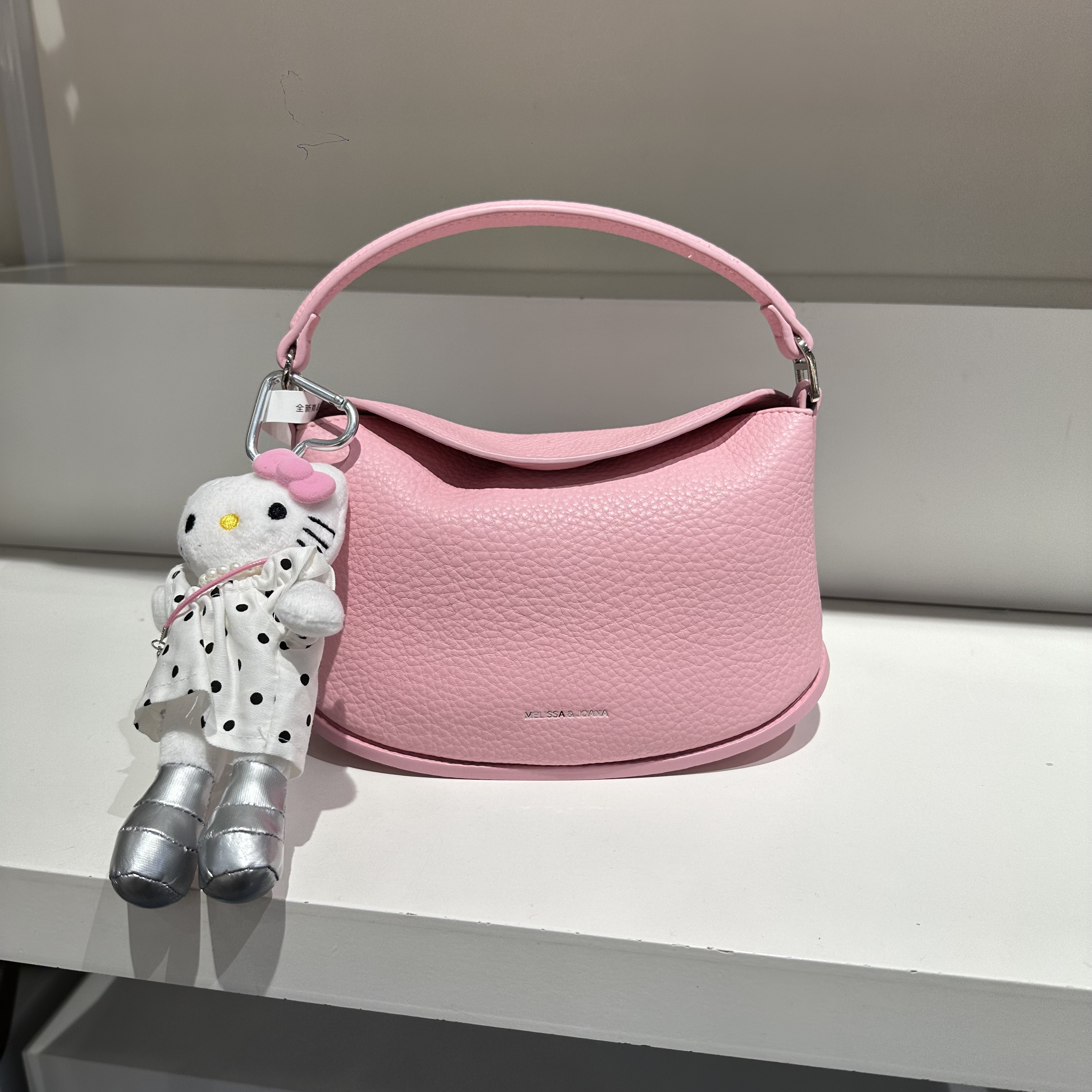 新款时尚荔枝纹单肩腋下饺子包百搭通勤软皮休闲女包纯色包手提包