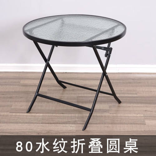 自力钢化玻璃桌厨房餐桌户外折叠桌阳台茶几家用出租房吃饭桌摆摊