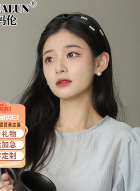卡玛伦（KAMALUN）高级感珍珠发箍女黑色压发发卡复古法式2024年