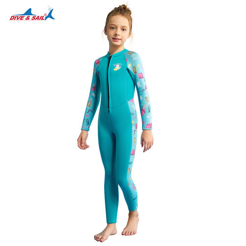 DIVE&SAIL儿童潜水服1.5MM连体冲浪保暖潜水衣浮潜游泳加厚水母衣