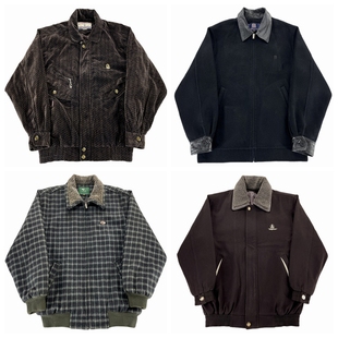 vintage古着棒球服复古哈灵顿工装 阿美咔叽港风做旧秋冬外套V419