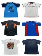 Vintage T-Shirt Japanese Retro Sports Print Embroidery Pattern Distressed Summer Unisex Short-Sleeve Jersey L7