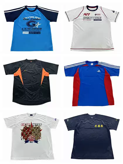 Vintage T-Shirt Japanese Retro Sports Print Embroidery Pattern Distressed Summer Unisex Short-Sleeve Jersey L7