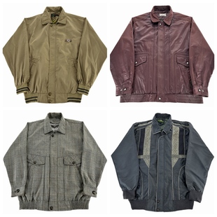 vintage古着棒球服中古工装 复古阿美咔叽哈灵顿港风做旧外套V310