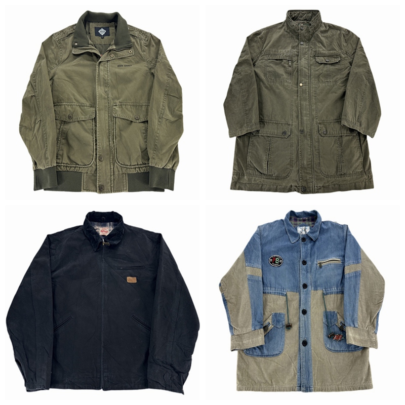 vintage古着多袋工装美式复古猎人装中古阿美咔叽风BF男女外套H40