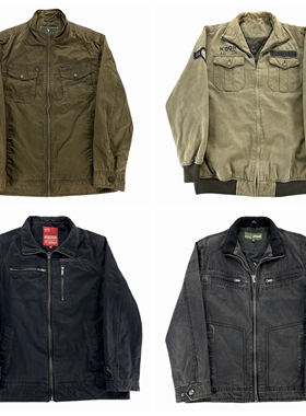 vintage古着工装美式复古猎人装阿美咔叽男女春秋冬巴恩风外套H77