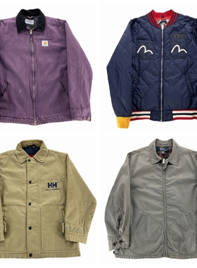 vintage古着外套美式复古街头oldschool宽松日系做旧秋冬夹克A127