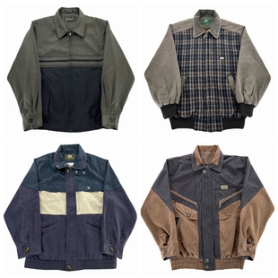 vintage古着棒球服复古哈灵顿工装 阿美咔叽港风做旧秋冬外套V420