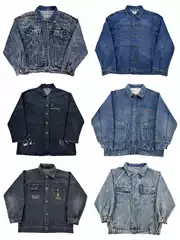 Vintage American-Style Retro Washed Denim Bf Amekaji Second-Hand Hong Kong Style Unisex Distressed Jacket N68