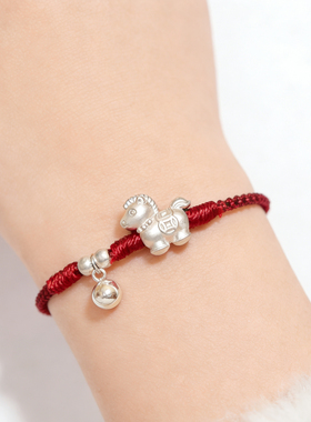 2026马年有钱小马手绳足银包金马年本命年红绳手绳送礼物