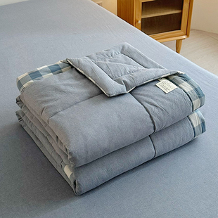 水洗全棉夏凉被空调被纯棉可机洗学生宿舍简约单人夏天薄被子