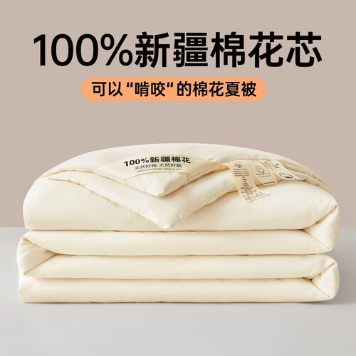 100%新疆棉花被芯柔软蓬松透气全棉水洗棉夏凉被子四季通用空调被