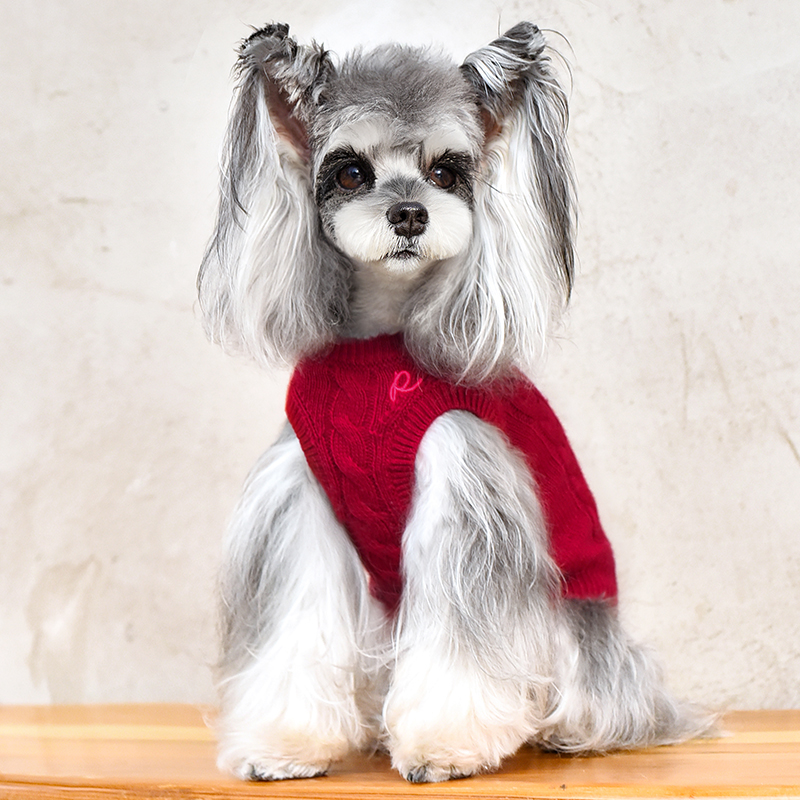 雪纳瑞可爱针织衫狗狗衣服小型犬