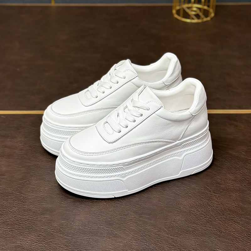 真皮加绒内增高8-10厘米小白鞋