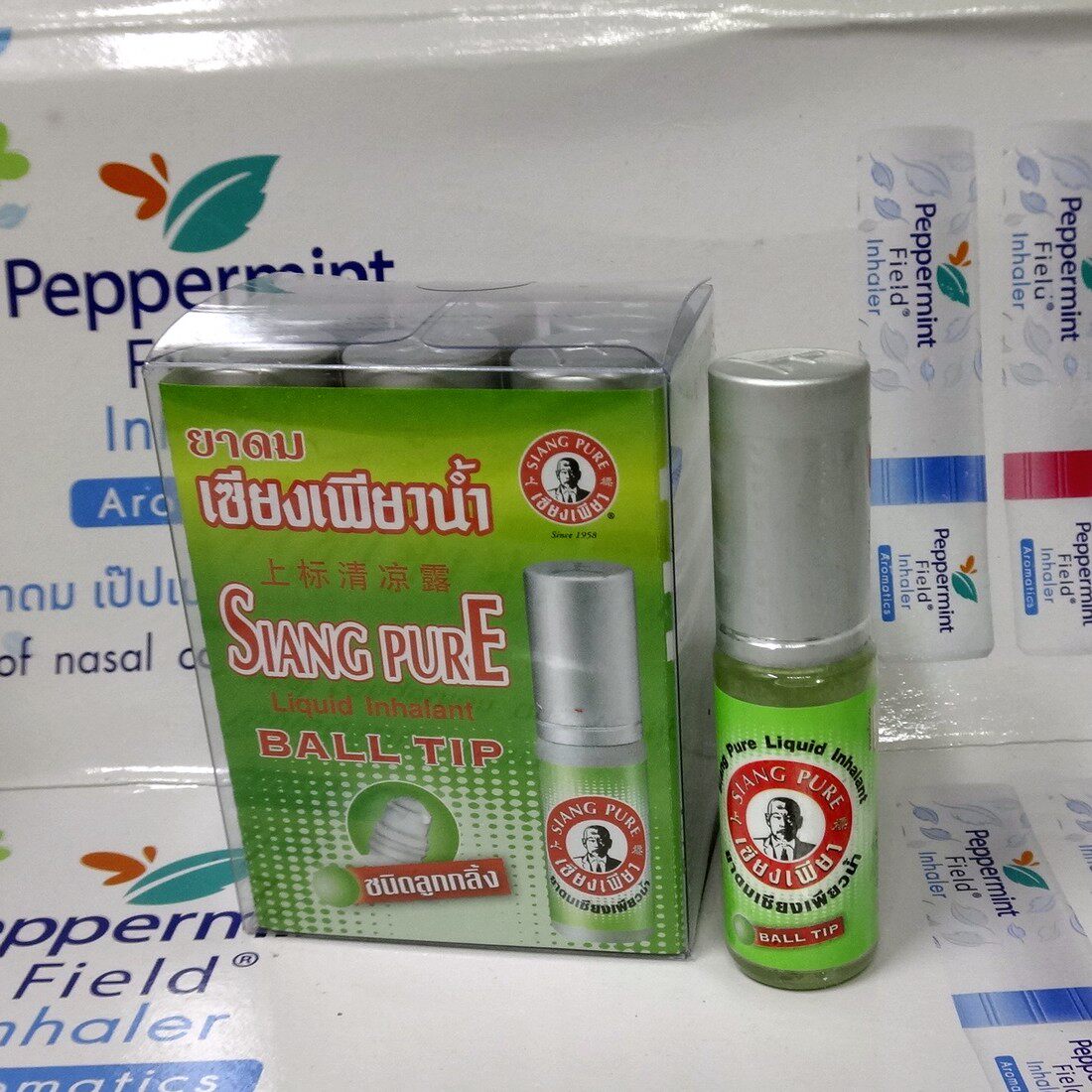泰国白上标油薄荷鼻通走珠露清凉油消暑防蚊驱蚊止痒 6支新装白色