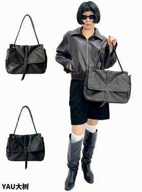 YAU大树 美式复古NIKI大容量单肩包辣妹腋下包慵懒设计感通勤女包