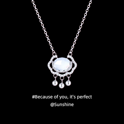 「玉髓平安锁」s999纯银项链女轻奢小众锁骨链情人节闺蜜生日礼物