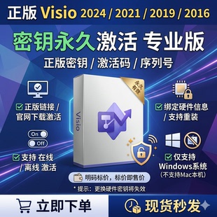 正版Visio2024/2021/2019/2016专业版项目管理软件密钥激活