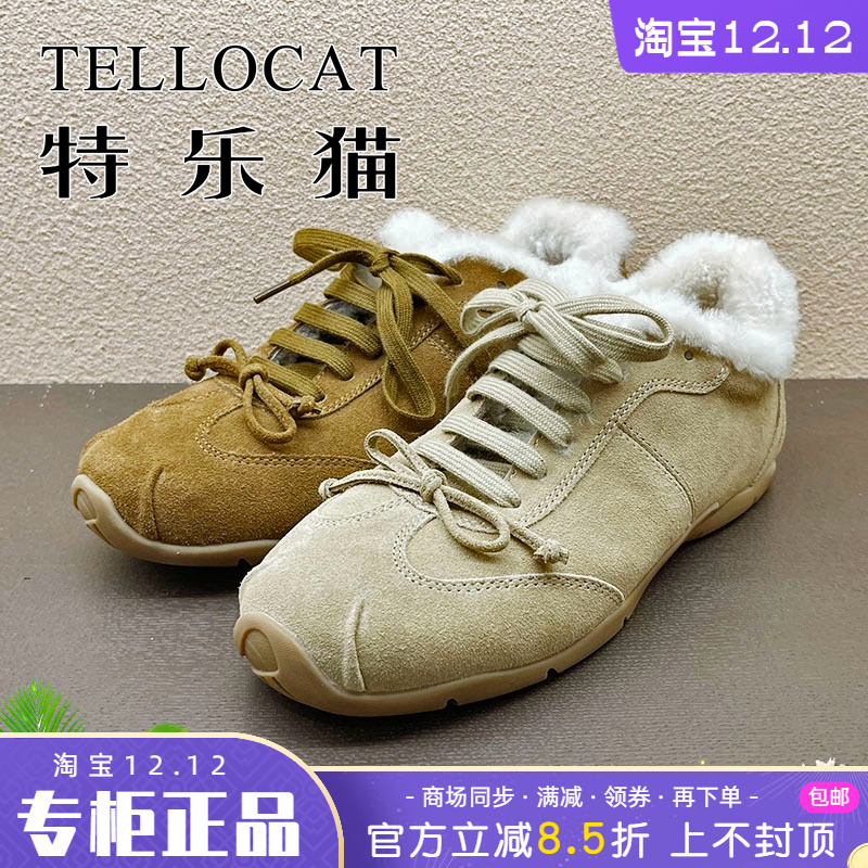 专柜正品特乐猫女鞋2025冬新款平底个性舒适圆头棉鞋时尚舒适