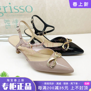 蹀愫ts女鞋 TA43312 促销 蝴蝶结中跟细跟尖头淑女凉鞋 春新款 正品