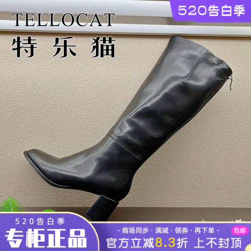 正品TELLOCAT特乐猫女靴2025秋新款高跟水台底方头长靴时尚性感