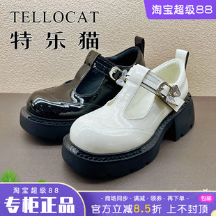 特乐猫女鞋 中跟粗跟真皮圆头单鞋 专柜正品 2025春新款 时尚 舒适个性