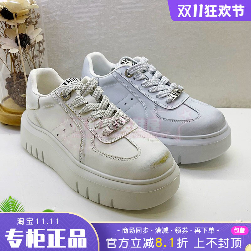 正品Kiss Kitty女鞋2025春新款系带休闲带小白鞋板鞋SA65134-61
