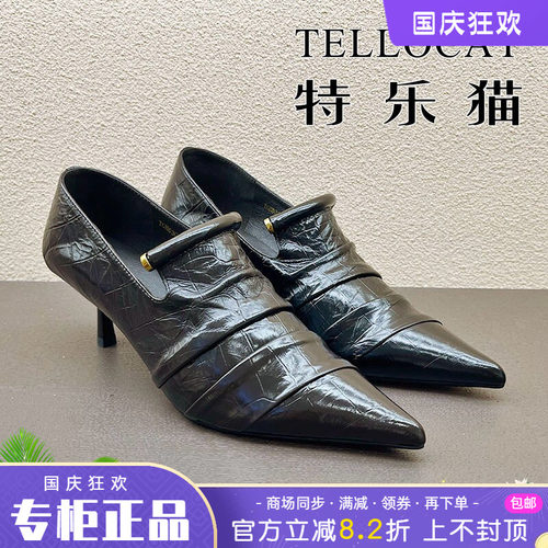 专柜正品特乐猫女鞋2026秋新款细跟中跟舒适尖头单鞋时尚舒适