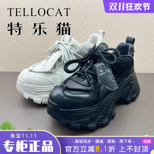 专柜正品特乐猫女鞋2026秋新款厚底中跟舒适圆头时尚老爹鞋