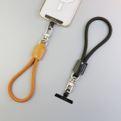 精致牛皮手腕手机挂绳女结实防丢垫片手机链电话短款 手机绳男高级