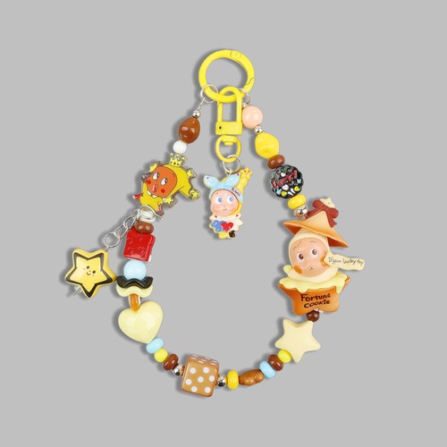 星星人手机链超可爱女款手机挂件串珠手机挂链手腕挂绳短包包挂饰