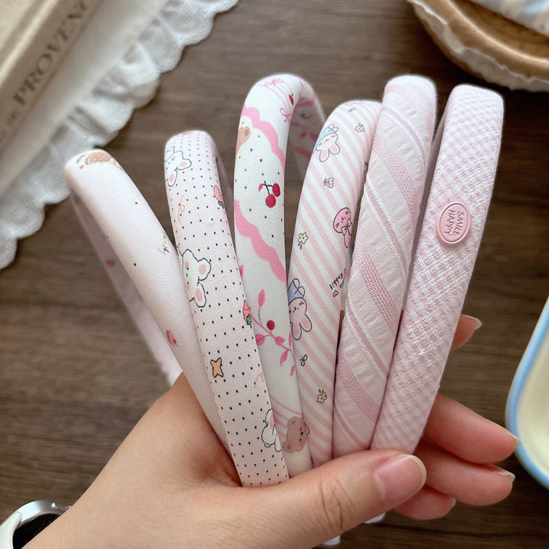 韩版甜美布艺儿童发箍粉色系可爱卡通小兔子女童压发头箍萌趣发饰