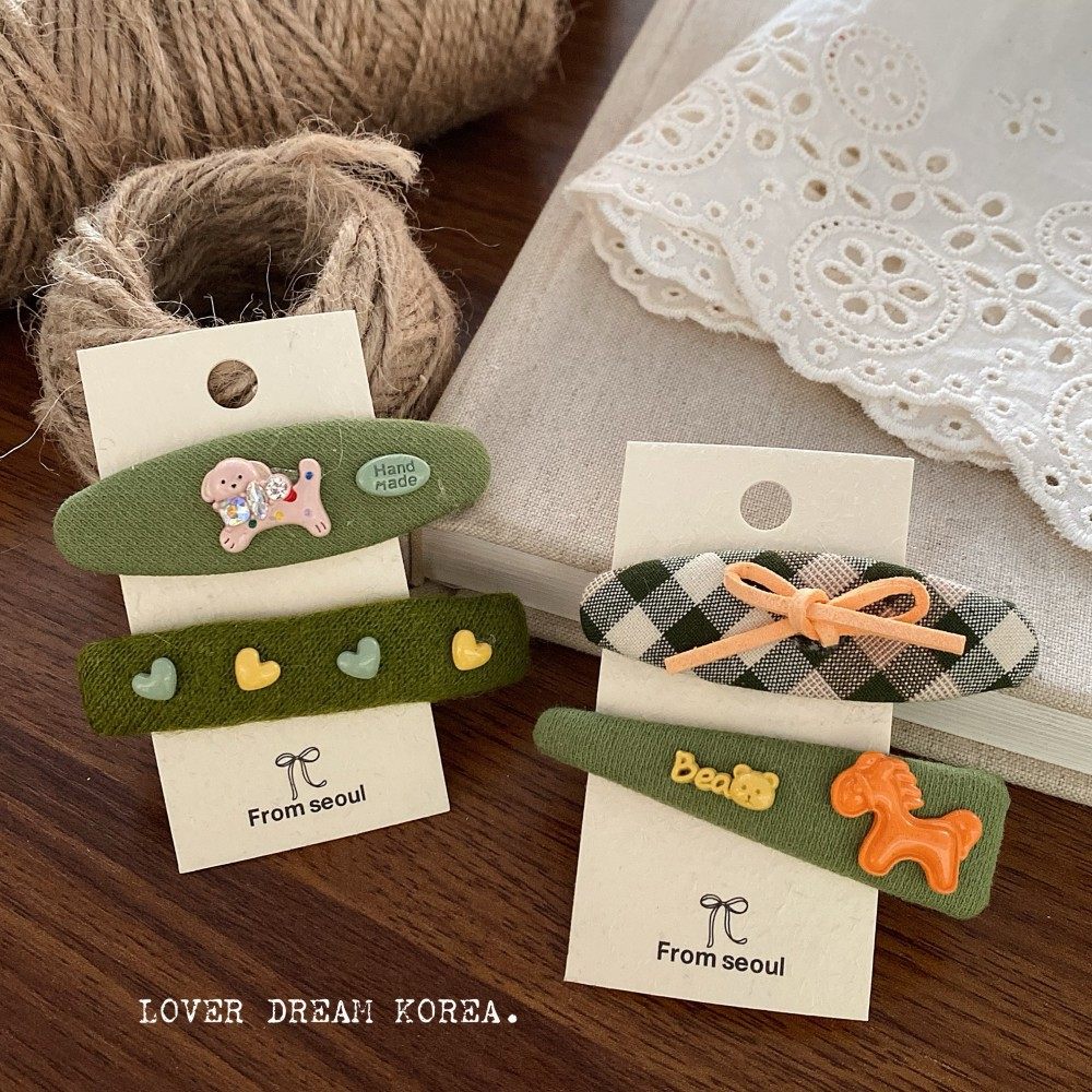 甜美可爱绿色春季布艺bb夹复古格纹椭圆对夹刘海夹侧边夹发饰,饰品/流行首饰/时尚饰品新,发饰,淘宝优惠券,粉丝福利购,淘宝优惠卷